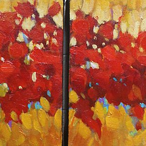 Red diptych 10" x 20"
