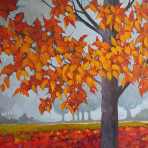 Fall Vermillion 36" x 48"-$2800 Fallen Leaf Gallery